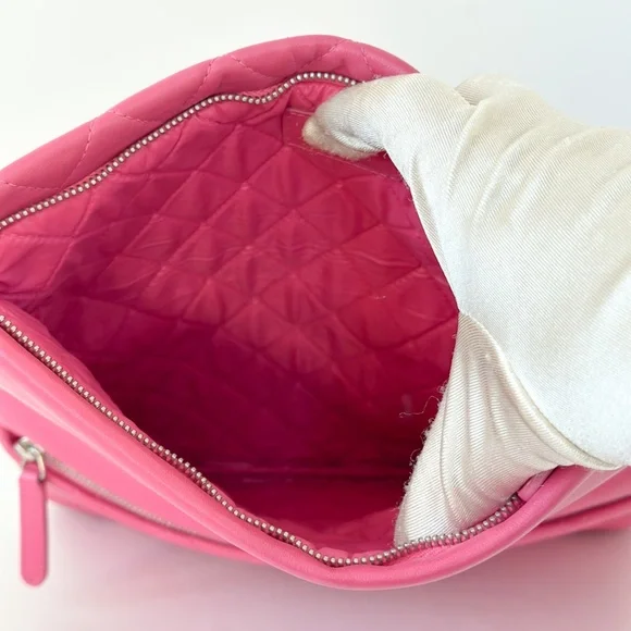 Chanel Pink Quilted Lambskin Fold Over Clutch - Picture 11 of 14